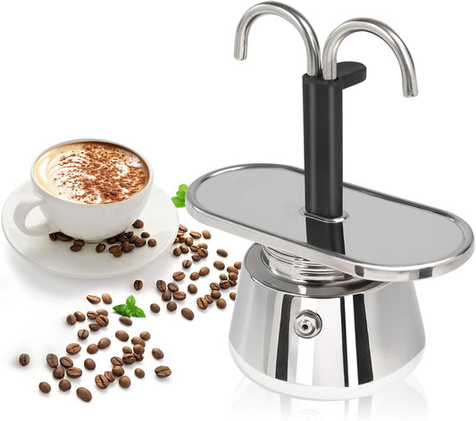 Mini Cafeteira Italiana Moka Aço Inox especial de cano, 90ml