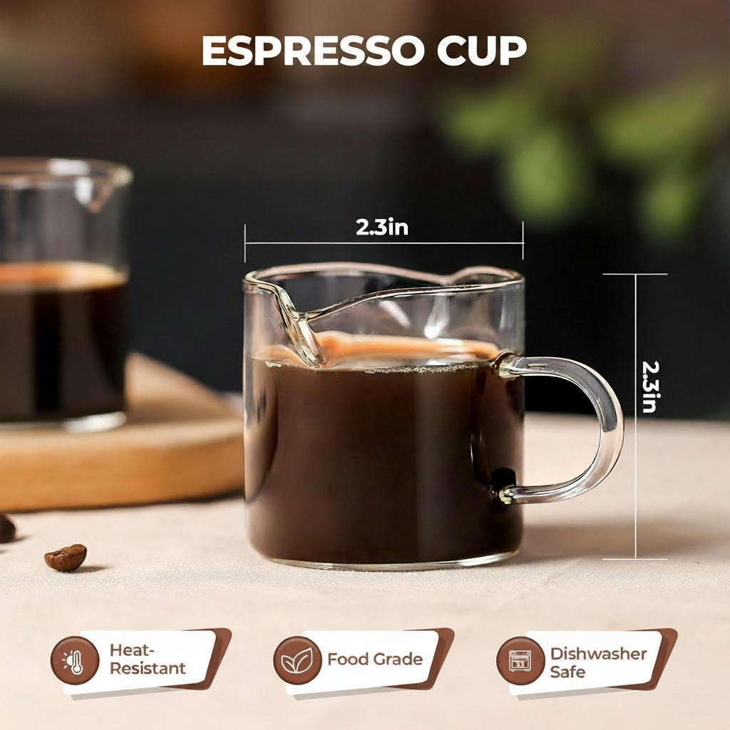 Espresso Cups Set of 2 - 4 Oz